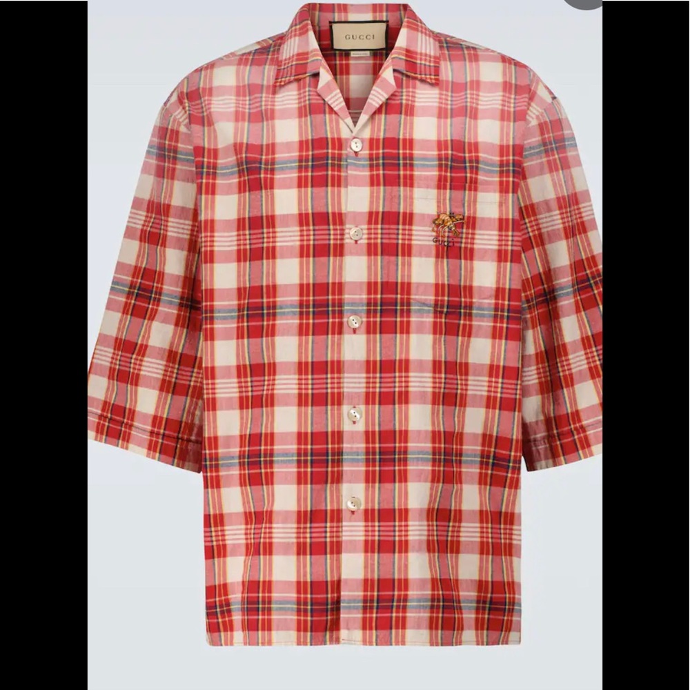 Gucci Mens Ouverture Short-Sleeved Bowling Shirt  Sz 48/M